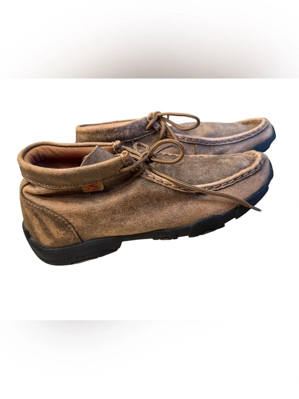 Twisted X Youth 3.5 Casual Moc Toe Leather Shoes in Brown